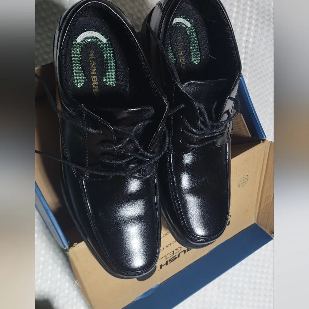 NUNN BUSH EUC MENS SIZE 10 81750 COMFORT GEL BLACK LEATHER OXFORD SHOES
